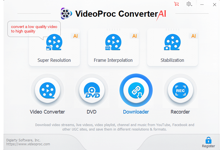 videoproc new user interface
