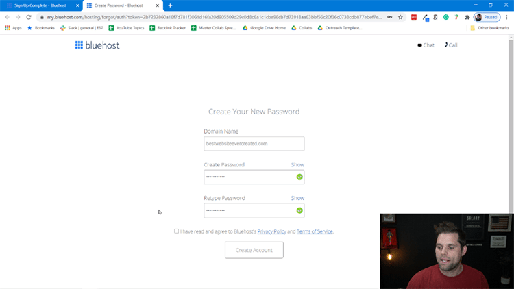 Bluehost log in