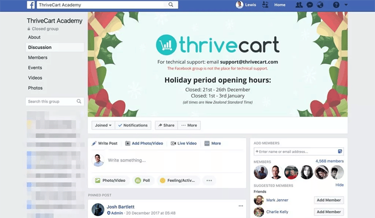 Groupe Facebook officiel ThriveCart