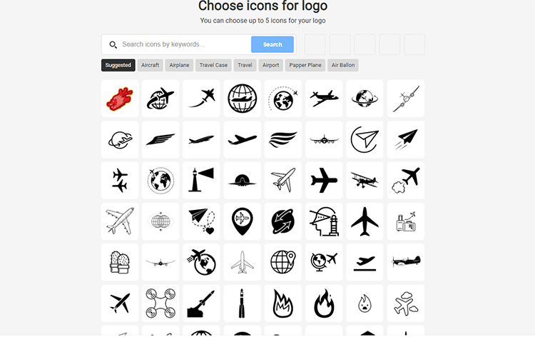 choisir des icônes pour le logo