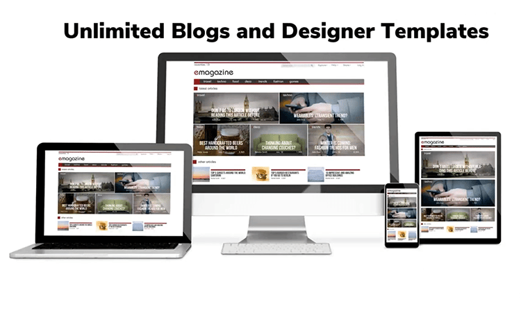 unlimited blogs and designer templates