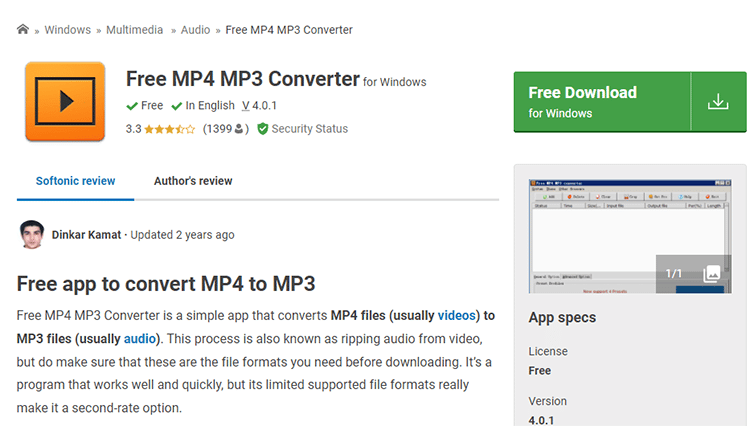 convert mp4 to mp3 freeware ratings