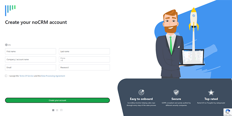 create your noCRM account