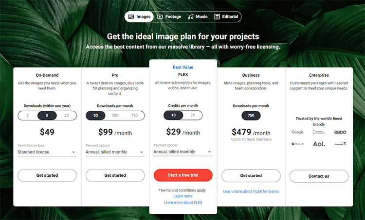 Shutterstock pricing