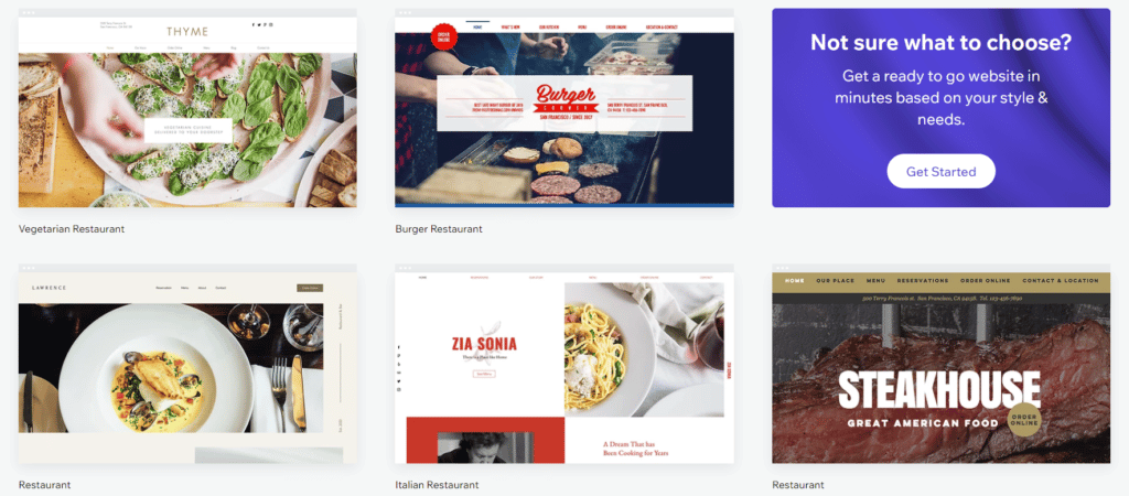 ton of high-quality restaurant-specific templates