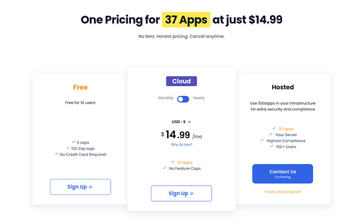 ZapUp pricing