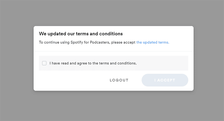 agree to the Spotify's terms and conditions