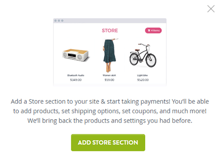 eCommerce features