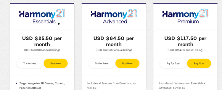 Toon Boom Harmony pricing