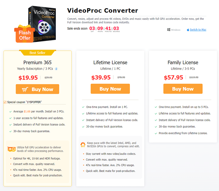 VideoProc Converter new pricing