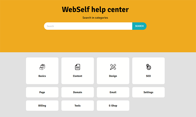 WebSelf help center