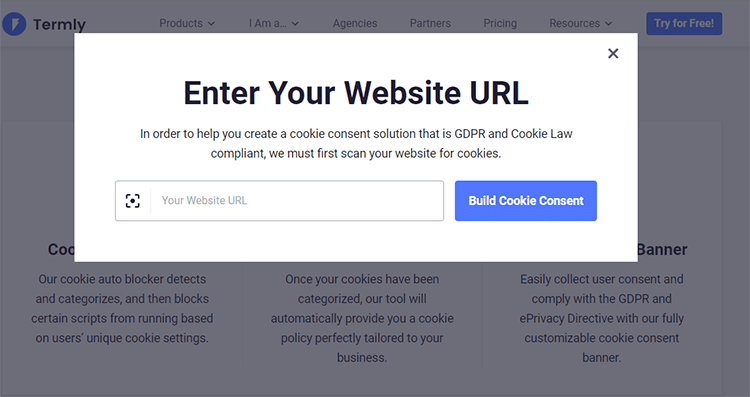 enter your website URL