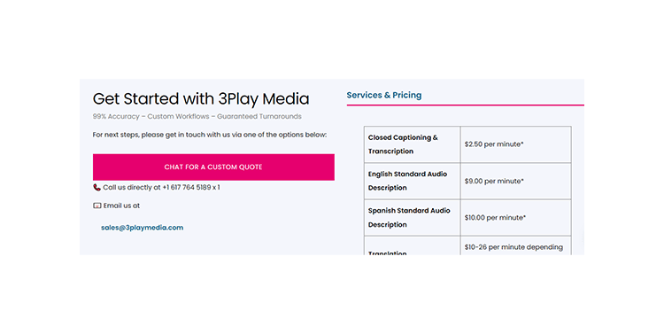 3Play Media pricing