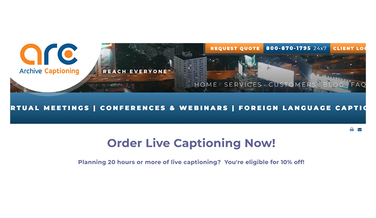 Archive Captioning pricing