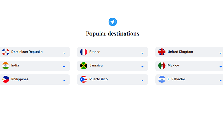 popular destinations